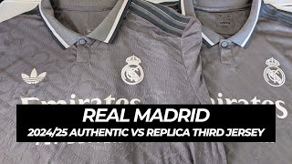 Real Madrid Authentic vs Replica Third Jersey Comparison Review  202425 [upl. by Naarah423]