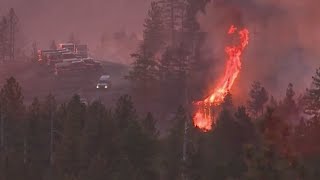 Crozier Fire Crews struggle with access as flames grow to nearly 600 acres [upl. by Askwith108]