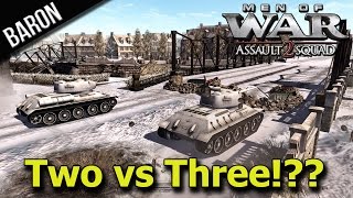 Men of War Assault Squad 2 Baron amp Sherman vs 3 People [upl. by Puto448]