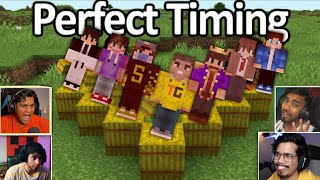 Perfect timing moments in Minecraft 🔴 techno gamerz gamerfleetsmartypie live Insaan mythpat bbs [upl. by Nylecoj]