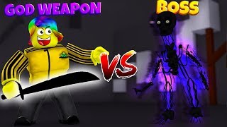 USING A 5000000000 GOD WEAPON TO FIGHT THE ULTIMATE BOSS Roblox Warrior Simulator [upl. by Anivle]