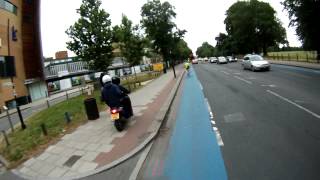 Moped thieves caught snatching womans phone in London on cyclists headcam [upl. by Kate138]