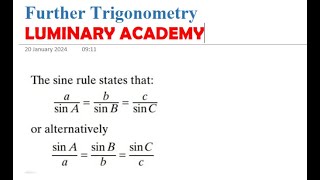 Further Trigonometry concept IGCSE SINE RULE COSINE RULE AREA OF TRIANGLE [upl. by Assirem607]