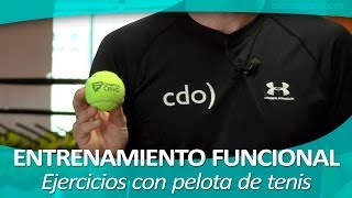 ENTRENAMIENTO FUNCIONAL 5 Ejercicios con pelota de tenis [upl. by Durston]