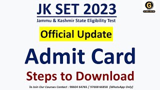 How to Download JK SET 2023 Admit Card  Jammu Kashmir SET Paper 1 Preparation [upl. by Tom939]