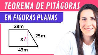 TEOREMA DE PITÁGORAS 📐 Aplicación en Figuras Planas [upl. by Hsepid]