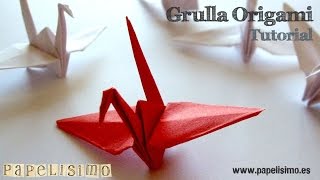 Grulla de papel Papiroflexia [upl. by Aihsi]