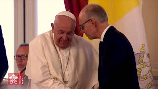 Highlights Luxembourg Meeting with the Authorities September 26 2024 Pope Francis [upl. by Ydnerb]