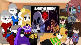 Undertale react to BENDY vs SANS Part 1 Gacha reacts  🇺🇸 [upl. by Patsis800]