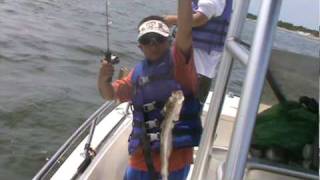 Back Bay Fluke Fishing on the Hi Flier Barnegat Bay NJ 7910 Mini Rods [upl. by Arrait]