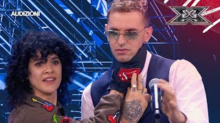 Achille Lauro prova lo strumento misterioso di Jaqueline Branciforte  X FACTOR 2024 AUDIZIONI [upl. by Spevek]