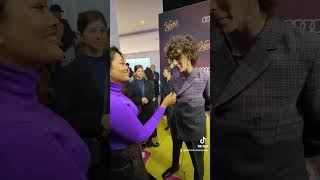 Timothee Chalamet surprises fans in Toronto for Wonka premiere [upl. by Pozzy]