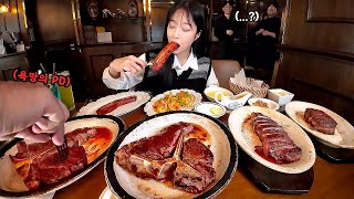 예약 안하고 먹기 어렵다는 티본스테이크 맛집😳유튜브 최초촬영서래마을 밴건디 먹방 [upl. by Eded]