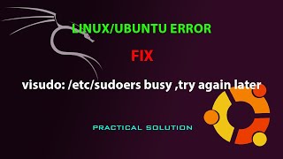 LINUX ERROR FIX visudo etcsudoers busy try again later [upl. by Anaibaf]