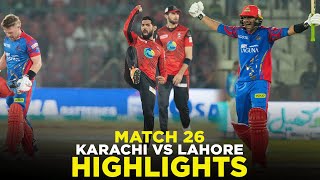 PSL 9  Full Highlights  Karachi Kings vs Lahore Qalandars  Match 26  M2A1A [upl. by Herstein618]