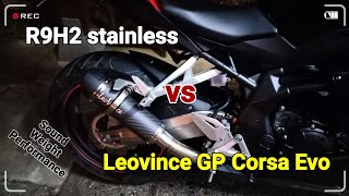 R9H2 stainless vs Leovince GP Corsa Evo on CBR250RR sound weight performance [upl. by Isiad]