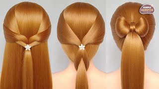 Easy Ponytail Hairstyle For Girls  Bow Hairstyle For Outgoing  Simple Hairstyle For Everyday [upl. by Aman]