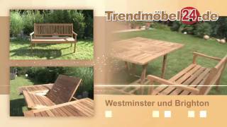 Gartentisch Brighton und Gartenbank Westminster in Teak [upl. by Llednar922]