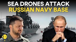 Russian warship damaged in drone attack on Novorossiysk naval base  RussiaUkraine War LIVE [upl. by Alpers973]