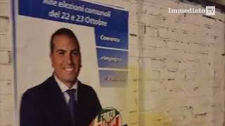 COMUNALI FOGGIA AFFISSIONI ABUSIVE DEI CANDIDATI ACCANTO A MANIFESTO MORTUARIO DEL BOSS [upl. by Chapin]