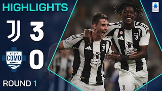 JUVENTUSCOMO 30  HIGHLIGHTS  Bianconeri off to a shimmering start  Serie A 202425 [upl. by Brandise252]