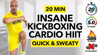 20 MIN INSANE Cardio Kickboxing Workout  SERIOUS SWEAT NO EQUIPMENT [upl. by Lokcin587]