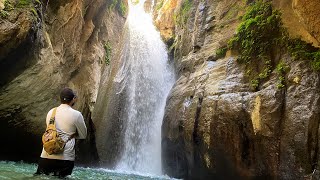 Adventure on the mountain path with a view of the mysterious waterfall [upl. by Naxela]