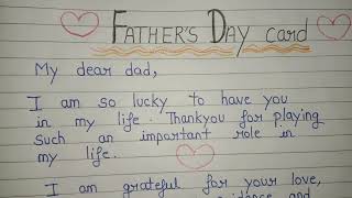 Fathers Day Card Writing ideas  Fathers Day Card  Fathers Day Message [upl. by Rudolfo]