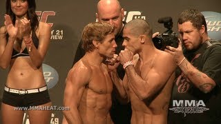 UFC 149 FaberBarao LombardBoetsch amp KongoJordan WeighIns  Staredowns HD [upl. by Opal]