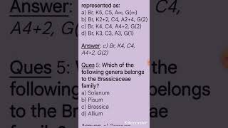 Brassicaceae Family MCQs botany part1 shorts [upl. by Akemal602]