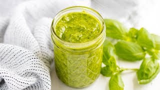 How to Make Simple Basil Pesto  The Stay At Home Chef [upl. by Nauqas436]