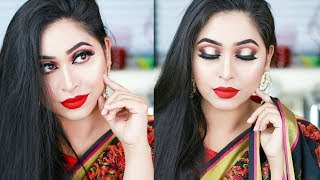 Party Makeup Using Pancake And Panstick  Bangladeshi Indian Wedding Makeup [upl. by Einafit]