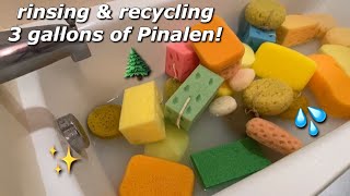 TUB FULL OF PINALEN ✨🛁🌲 Recycling  Rinsing Part 2  Sponge Squeezing ASMR [upl. by Eimmij]