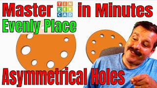 Place Asymmetrical Holes evenly on a circle in Tinkercad [upl. by Nanaek768]