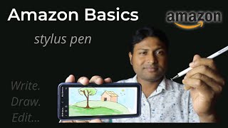 Amazon Basics Capacitive Stylus Pen for Android Mobile and Tablet Unboxing and Review [upl. by Bilak323]