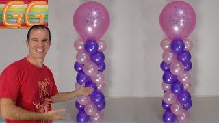 como hacer columnas de globos  decoracion con globos  arreglos con globos [upl. by Nenney]