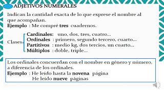 Adjetivo Determinativos numerales e indefinidos [upl. by Meier]