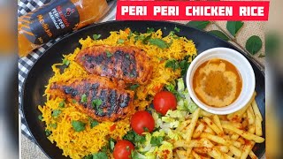 Nandos Peri Peri Rice ❤️ Recipe  Nandos Homemade Peri Peri Sauce  Nandos spicy rice [upl. by Lesnah]