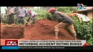 Three teenage cousins killed in motorbike accident buried in Nyamira [upl. by Felicidad]