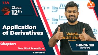 Application of Derivatives Class 12 One Shot 2  JEE 2022  One Shot Marathon🏃‍♂️  Vedantu [upl. by Thom]