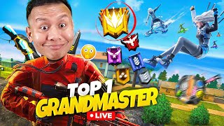 45000 Rank Score Top 1 Grandmaster Live Rank Push V Badge Youtubers 😱 Tonde Gamer freefire live [upl. by Ummersen]