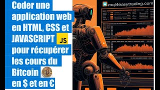Coder une application en HTML CSS et JAVASCRIPT pour récupérer les cours du bitcoin avec Fetch [upl. by Flavia]