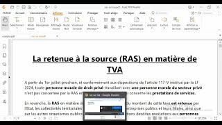 La retenue à la source RAS en matière de TVA et comptabilisation [upl. by Mace854]