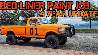 Bed Liner Paint Job 4 year update Two big issues and how to avoid them [upl. by Ingelbert]