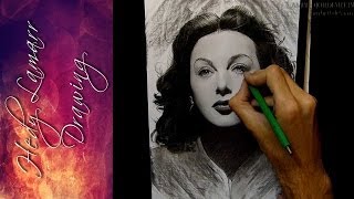 Hedy Lamarr Drawing Portrait [upl. by Cattier371]