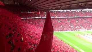 United vs Swansea 12th May 2013 at Old Trafford Crowd Singing [upl. by Spaulding]