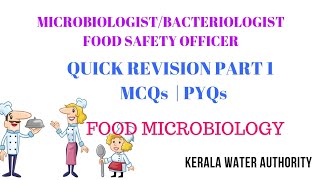 FOOD MICROBIOLOGY MCQs  MICROBIOLOGIST EXAM FOOD SAFETY OFFICER EXAM kpsc keralawaterauthority [upl. by Bean]