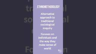 Ethnomethodology  60 Second Sociology Sociological Theory and Debates [upl. by Anaitit697]