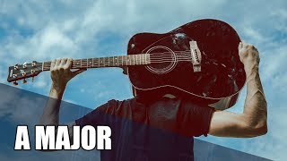 Upbeat Guitar Backing Track In A Major  Time [upl. by Airtina]