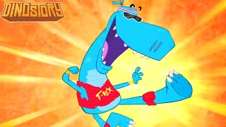 T Rex Song  My Names T Rex  Plus More Dinosaur Songs for Kids from Howdytoons [upl. by Nylirej]